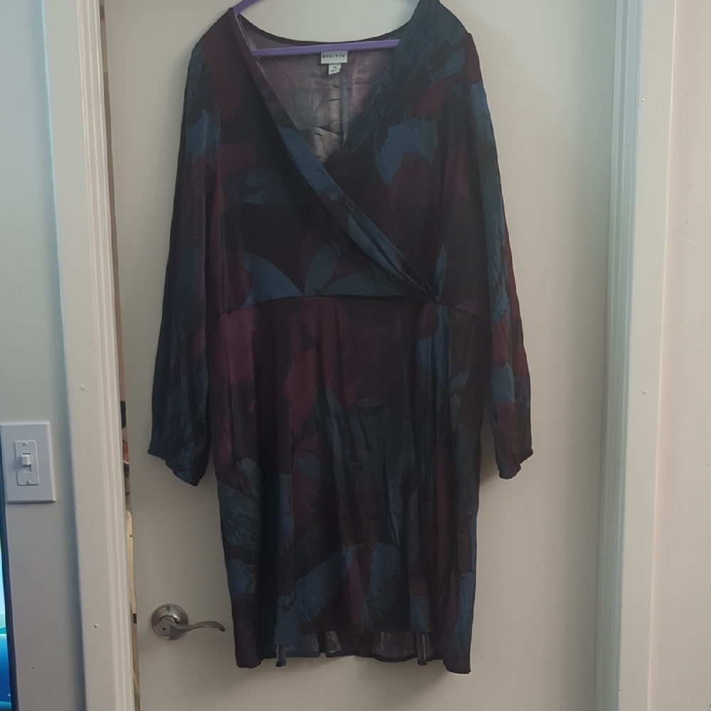 Ava & Viv Multicolor Long Sleeve Dress